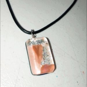 Vetro Di Murano necklace with black leather string